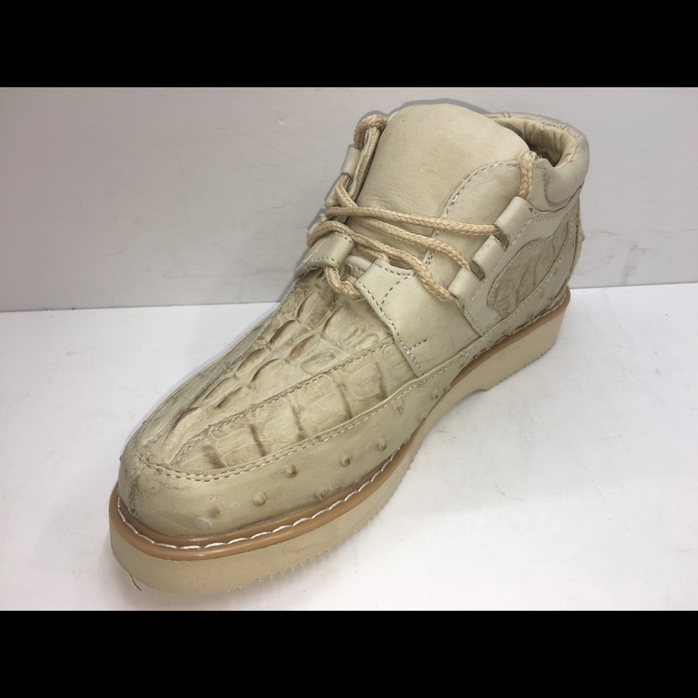 Men’s Crocodile/Ostrich Print Leather Shoes Zapato Casual Cocodrilo y Avestruz